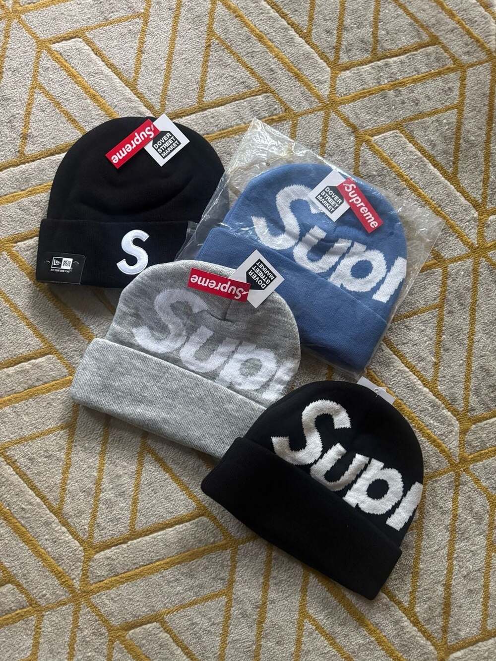 Supreme Big Logo and New Era S Logo Beanie Collection - Set of 4